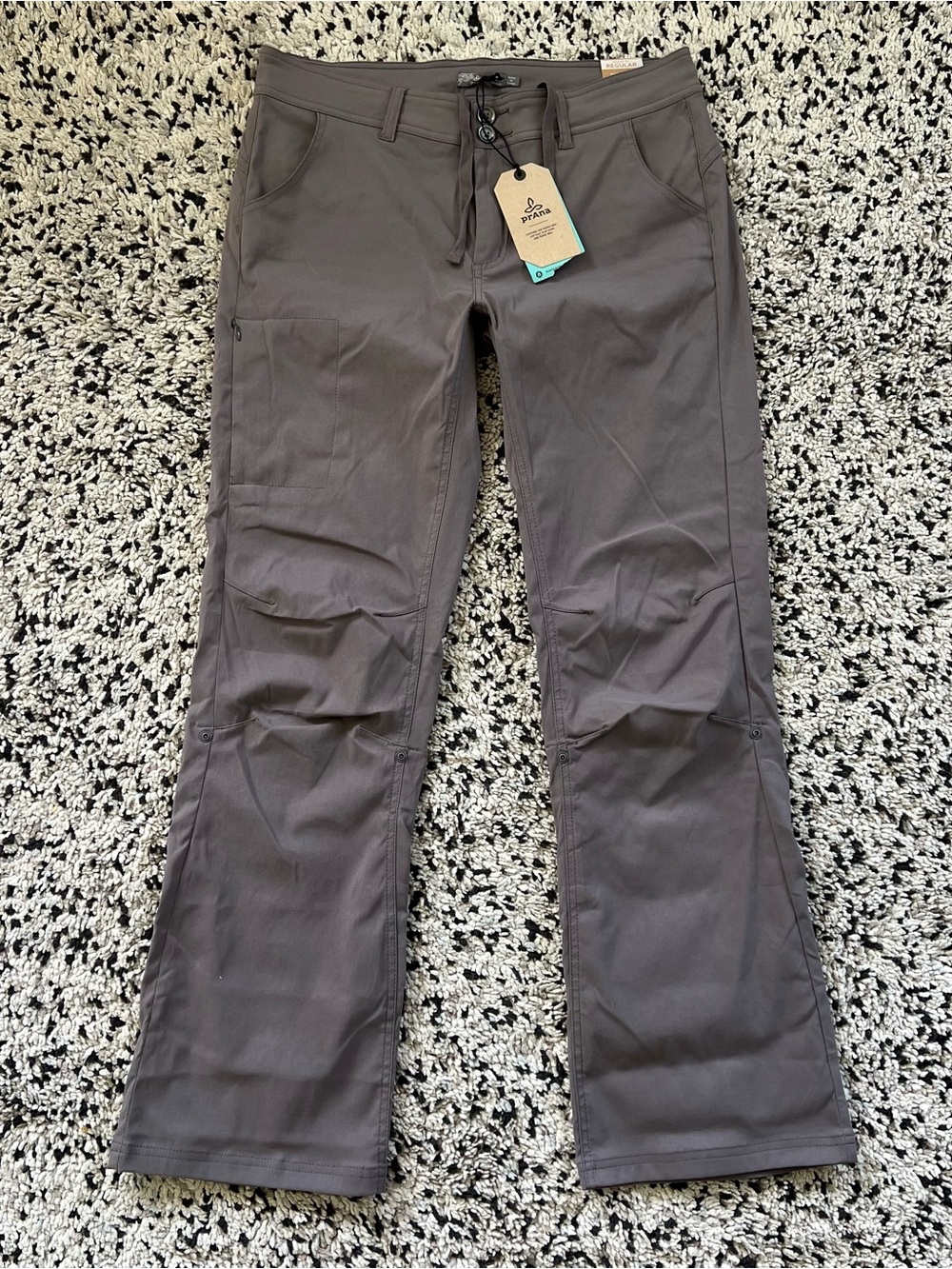 PrAna Halle Pants Grey Moonrock Roll Up Hiking Convertible Women’s 12 New - Picture 2 of 16